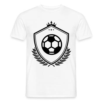 Football soccer coat of arms - Men's T-Shirt - white - Front - AI Model Male 178 dark (178cm)
