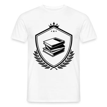 Books learn coat of arms - Men's T-Shirt - white - Front - AI Model Male 178 dark (178cm)