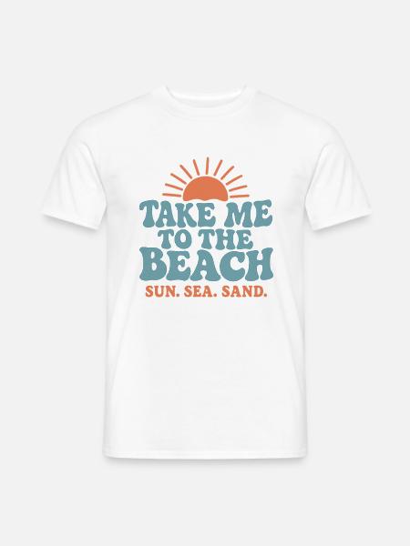 Take Me to the Beach – Retro Sommer Design - Männer T-Shirt - Weiß