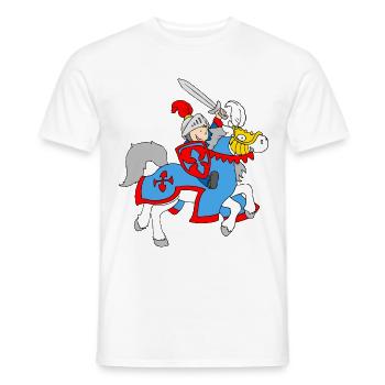 Boy Knight on a Horse - T-shirt homme - blanc - Devant - AI Model Male 178 dark (178cm)