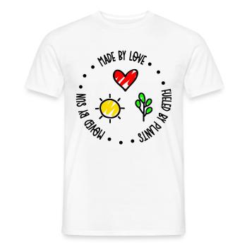 Amour soleil plantes vegan eco durabilité vert - T-shirt homme - blanc - Devant - AI Model Male 178 dark (178cm)