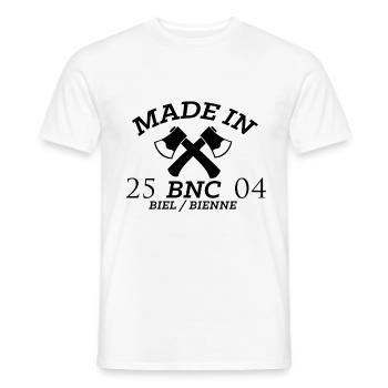 Made in BNC Logo - Männer T-Shirt - Weiß - Vorne - AI Model Male 178 dark (178cm)