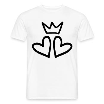 coeur couronne coeur couples - T-shirt homme - blanc - Devant - AI Model Male 178 dark (178cm)
