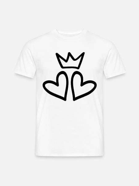 hearts crown heart couples - Men's T-Shirt - white