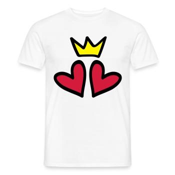 heart crown heart love symbol - Men's T-Shirt - white - Front - AI Model Male 178 dark (178cm)