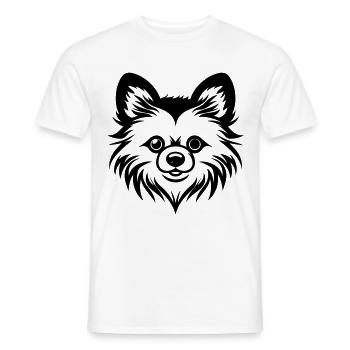 Tête de chien de Poméranie - T-shirt homme - blanc - Devant - AI Model Male 178 dark (178cm)