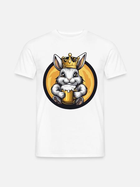 Hase Bier Comic - Männer T-Shirt - Weiß