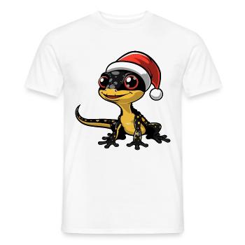 Echse Weihnachten - Männer T-Shirt - Weiß - Vorne - AI Model Male 178 dark (178cm)