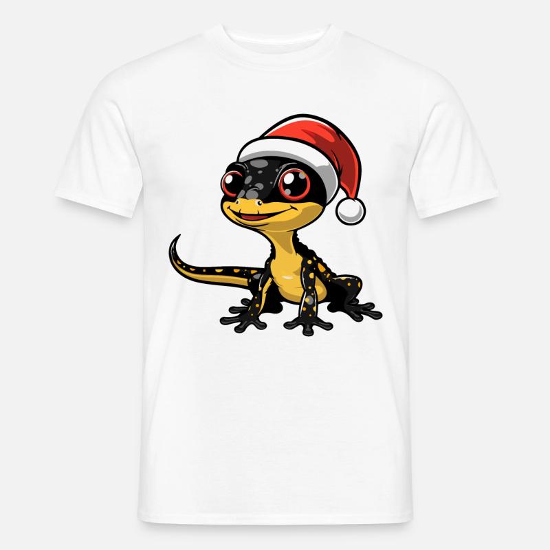 Echse Weihnachten - Männer T-Shirt - Weiß