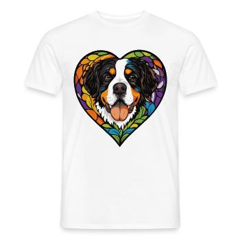 Saint Bernard Hund Herz Liebe Bernadiner - Männer T-Shirt - Weiß - Vorne - AI Model Male 178 dark (178cm)