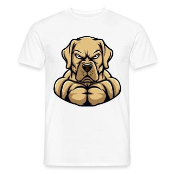 Labrador Dog Muscles Bodybuilding - Men's T-Shirt - white - Front - AI Model Male 178 dark (178cm)