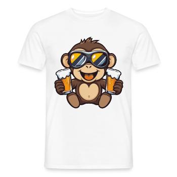 Affe Ski Bier - Männer T-Shirt - Weiß - Vorne - AI Model Male 178 dark (178cm)