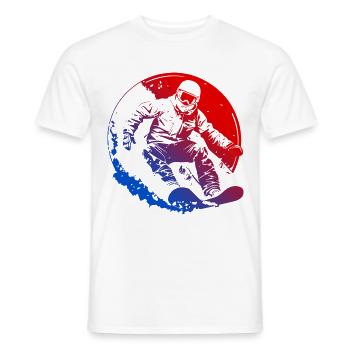 Snowboarding Silhouette Colorful - Men's T-Shirt - white - Front - AI Model Male 178 dark (178cm)