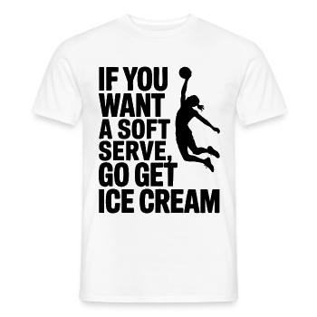 Soft-serve? Then off to the – volleyball - Men's T-Shirt - white - Front - AI Model Male 178 dark (178cm)
