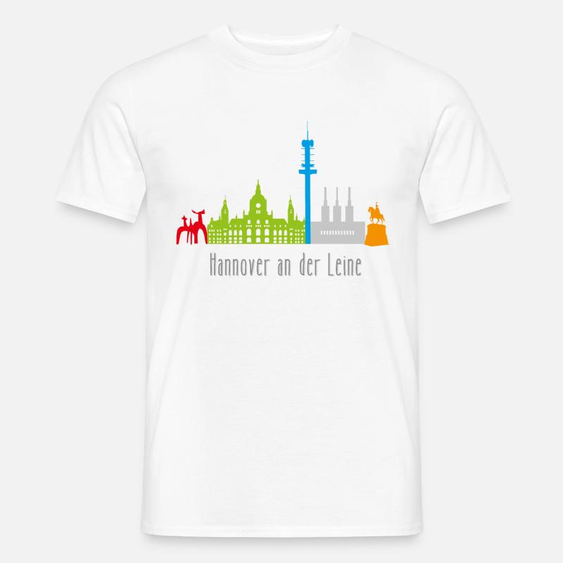 Hannover Skyline - Männer T-Shirt - Weiß