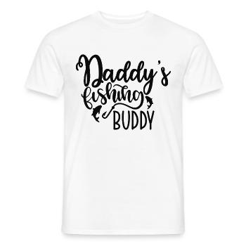 Daddy's Fishing Buddy Cute Kids Hobby - Men's T-Shirt - white - Front - AI Model Male 178 dark (178cm)
