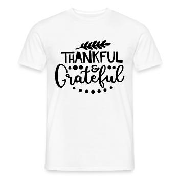 Thankful And Grateful Thanksgiving Family Quote - Men's T-Shirt - white - Front - AI Model Male 178 dark (178cm)