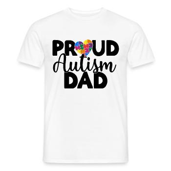 Papa autiste fier - T-shirt homme - blanc - Devant - AI Model Male 178 dark (178cm)