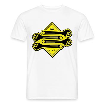 Clé de vis - T-shirt homme - blanc - Devant - AI Model Male 178 dark (178cm)