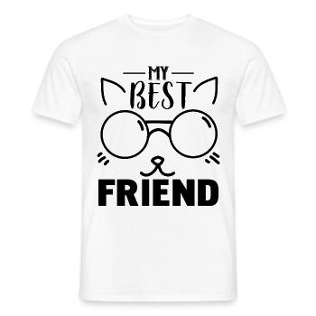 Mein bester Freund ist eine Katze - Männer T-Shirt - Weiß - Vorne - AI Model Male 178 dark (178cm)