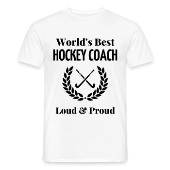 Der beste Eishockeytrainer der Welt - Männer T-Shirt - Weiß - Vorne - AI Model Male 178 dark (178cm)