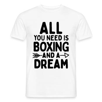 Tout ce dont vous avez besoin, c’est de la boxe et un rêve - T-shirt homme - blanc - Devant - AI Model Male 178 dark (178cm)