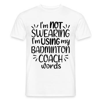 Je ne jure pas que j’utilise mon mot d’entraîneur de badminton - T-shirt homme - blanc - Devant - AI Model Male 178 dark (178cm)