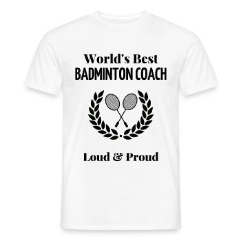 Der beste Badmintontrainer der Welt. - Männer T-Shirt - Weiß - Vorne - AI Model Male 178 dark (178cm)