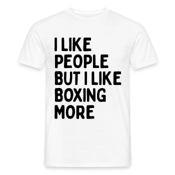 Ich mag Leute, ABER ich mag Boxen mehr - Männer T-Shirt - Weiß - Vorne - AI Model Male 178 dark (178cm)