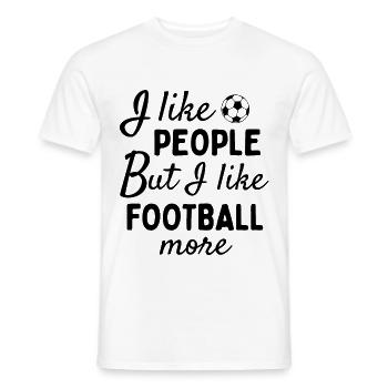 J’aime les gens MAIS j’aime plus le football. - T-shirt homme - blanc - Devant - AI Model Male 178 dark (178cm)