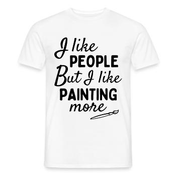 J’aime les gens MAIS j’aime plus peindre - T-shirt homme - blanc - Devant - AI Model Male 178 dark (178cm)