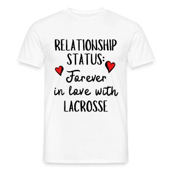 Beziehungsstatus: Für immer verliebt in Lacrosse - Männer T-Shirt - Weiß - Vorne - AI Model Male 178 dark (178cm)