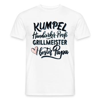 Papa, copain, artisan et maître grill - T-shirt homme - blanc - Devant - AI Model Male 178 dark (178cm)
