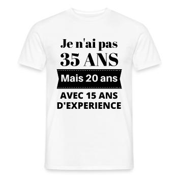 Cadeau anniversaire 35 ans - T-shirt homme - blanc - Devant - AI Model Male 178 dark (178cm)