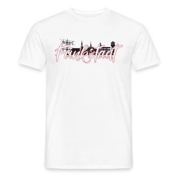 Funkstadt Shirt black / red - Männer T-Shirt - Weiß - Vorne - AI Model Male 178 dark (178cm)