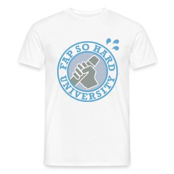 FAP SO HARD UNIVERSITY - Männer T-Shirt - Weiß - Vorne - AI Model Male 178 dark (178cm)
