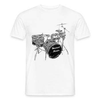 batterie - T-shirt homme - blanc - Devant - AI Model Male 178 dark (178cm)