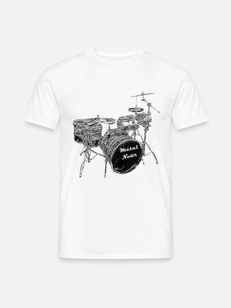 batterie - T-shirt homme - blanc