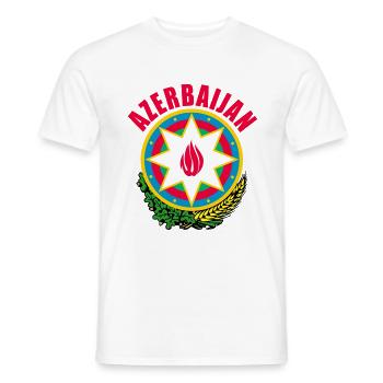 Azerbaijan Coat Of Arms - T-shirt homme - blanc - Devant - AI Model Male 178 dark (178cm)