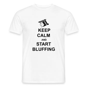Poker Bluffing cool drôles De Proverbes Casino Cadeau - T-shirt homme - blanc - Devant - AI Model Male 178 dark (178cm)