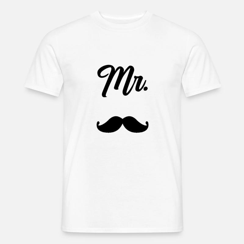 MR. MISTER MANN BART - Männer T-Shirt - Weiß