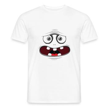 Monster-Gesicht - Grau - Männer T-Shirt - Weiß - Vorne - AI Model Male 178 dark (178cm)