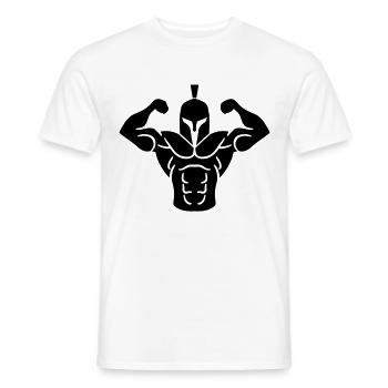 casque spartiate guerrier muscles - T-shirt homme - blanc - Devant - AI Model Male 178 dark (178cm)