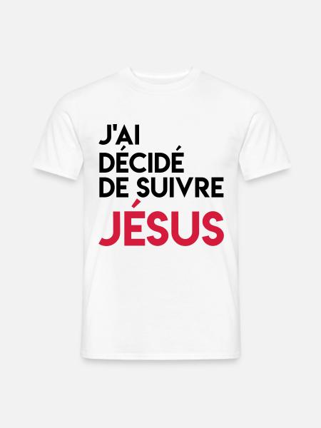 J'ai décidé de suivre Jésus - T-shirt homme - blanc