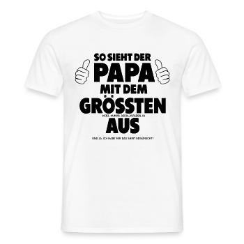 Lustig Dieser Papa hat den Größten Vatertag Spruch - Männer T-Shirt - Weiß - Vorne - AI Model Male 178 dark (178cm)