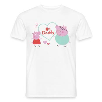 Peppa Pig Design No. 1 Daddy: Peppa & Daddy Pig - Men's T-Shirt - white - Front - AI Model Male 178 dark (178cm)