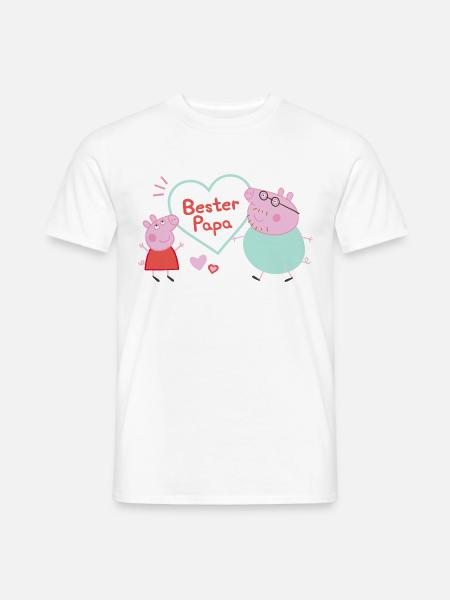 Peppa Pig Design Best Dad With Peppa & Daddy Pig - Men's T-Shirt - white