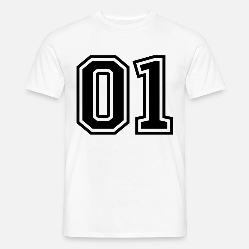 01 eins nummer zahl - Männer T-Shirt - Weiß