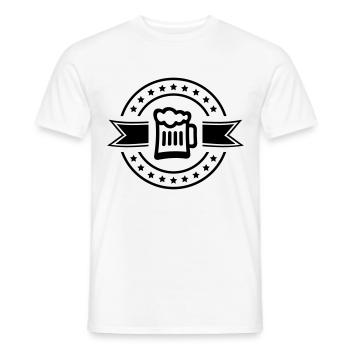 icône de chope de bière - T-shirt homme - blanc - Devant - AI Model Male 178 dark (178cm)