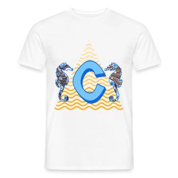 hippocampe e 262 c - T-shirt homme - blanc - Devant - AI Model Male 178 dark (178cm)